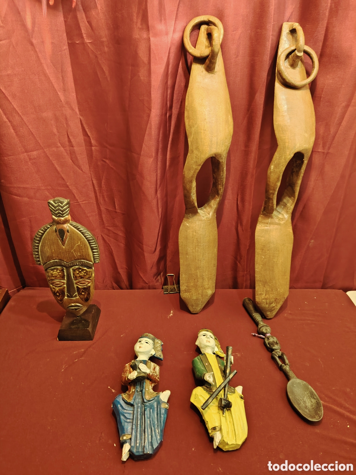 Antig&uuml;edades: Lote de figuras de madera - Foto 8