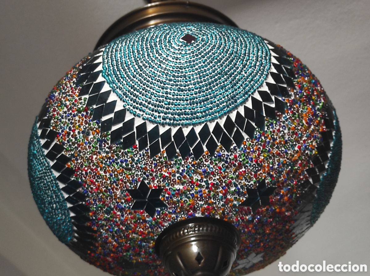 Antig&uuml;edades: L&aacute;mpara Turca Marroqu&iacute; de Mosaico - Foto 9