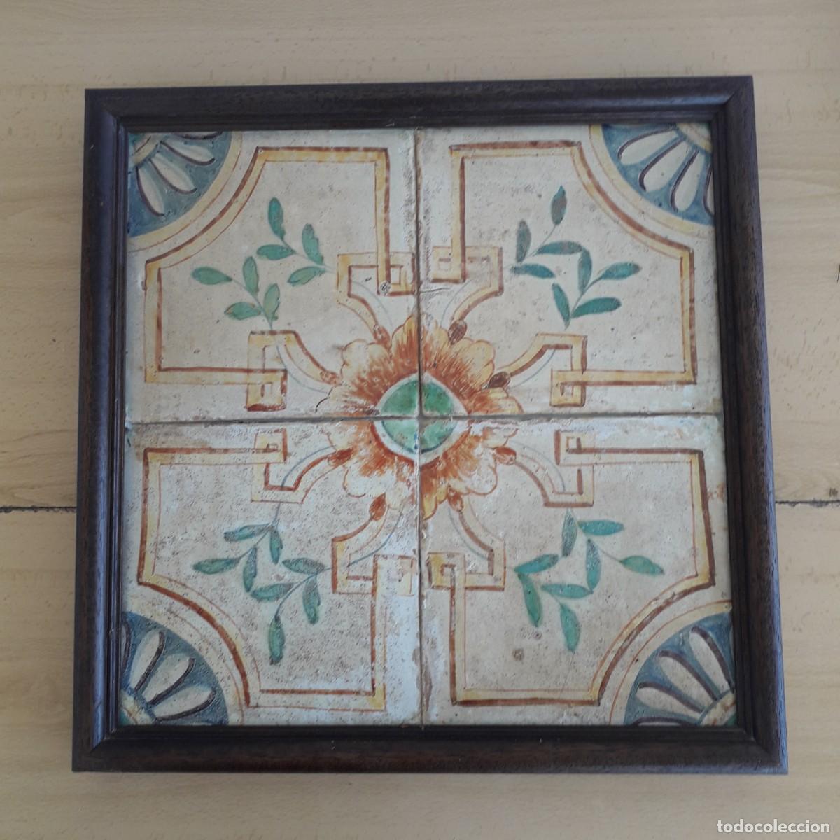 Antiques: CUADRO AZULEJOS ANTIGUOS SIGLO XVIII