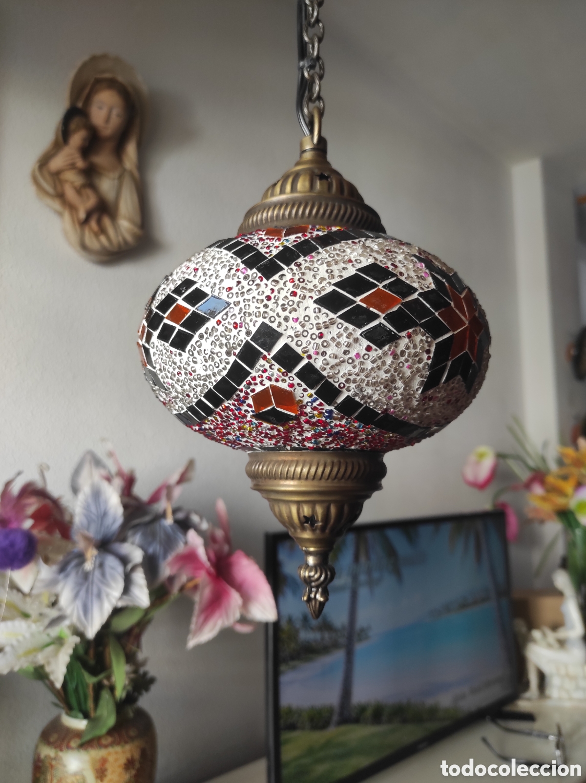Antig&uuml;edades: L&aacute;mpara de techo Turca Mosaico - Foto 4