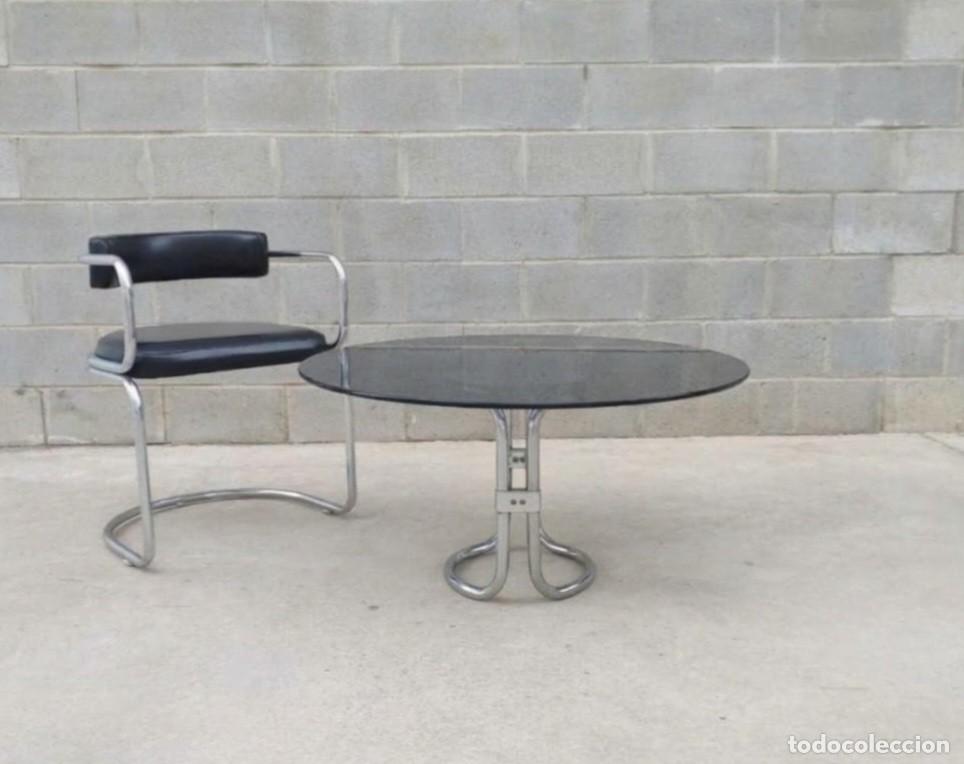 Antig&uuml;edades: 1 silla antigua metal tubular + Mesa. Silla antigua estilo Bauhaus Age space Renato Zevi.