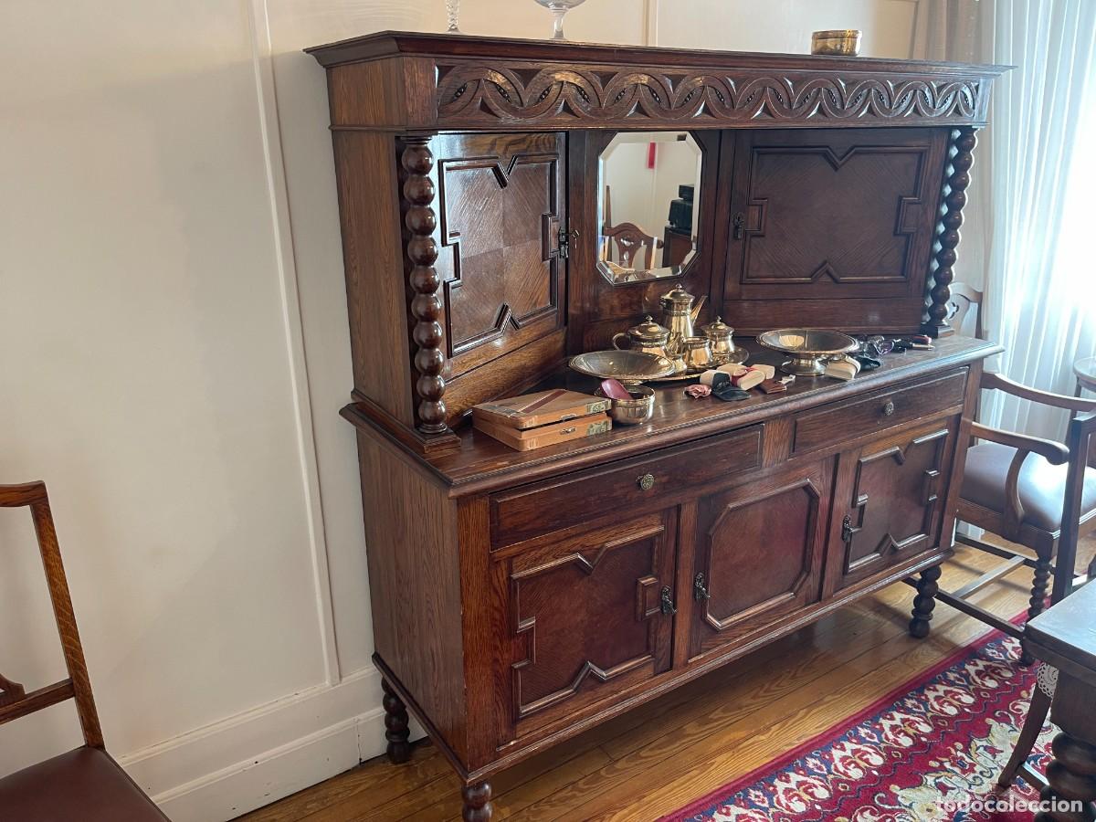 Antiques: Aparador trinchero antiguo con espejo 181x176 cm. SOLO RECOGIDA BILBAO, SIN ENV&Iacute;O