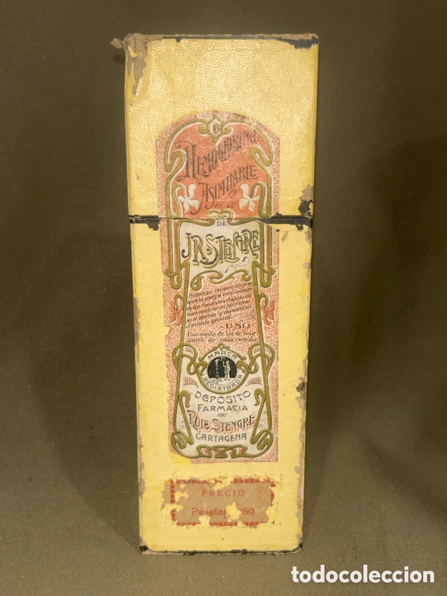 Antiques: ANTIGUA CAJA VAC&Iacute;A HEMOGLOBINA ASIMILABLE JR.STENGRE, CARTAGENA (MURCIA)