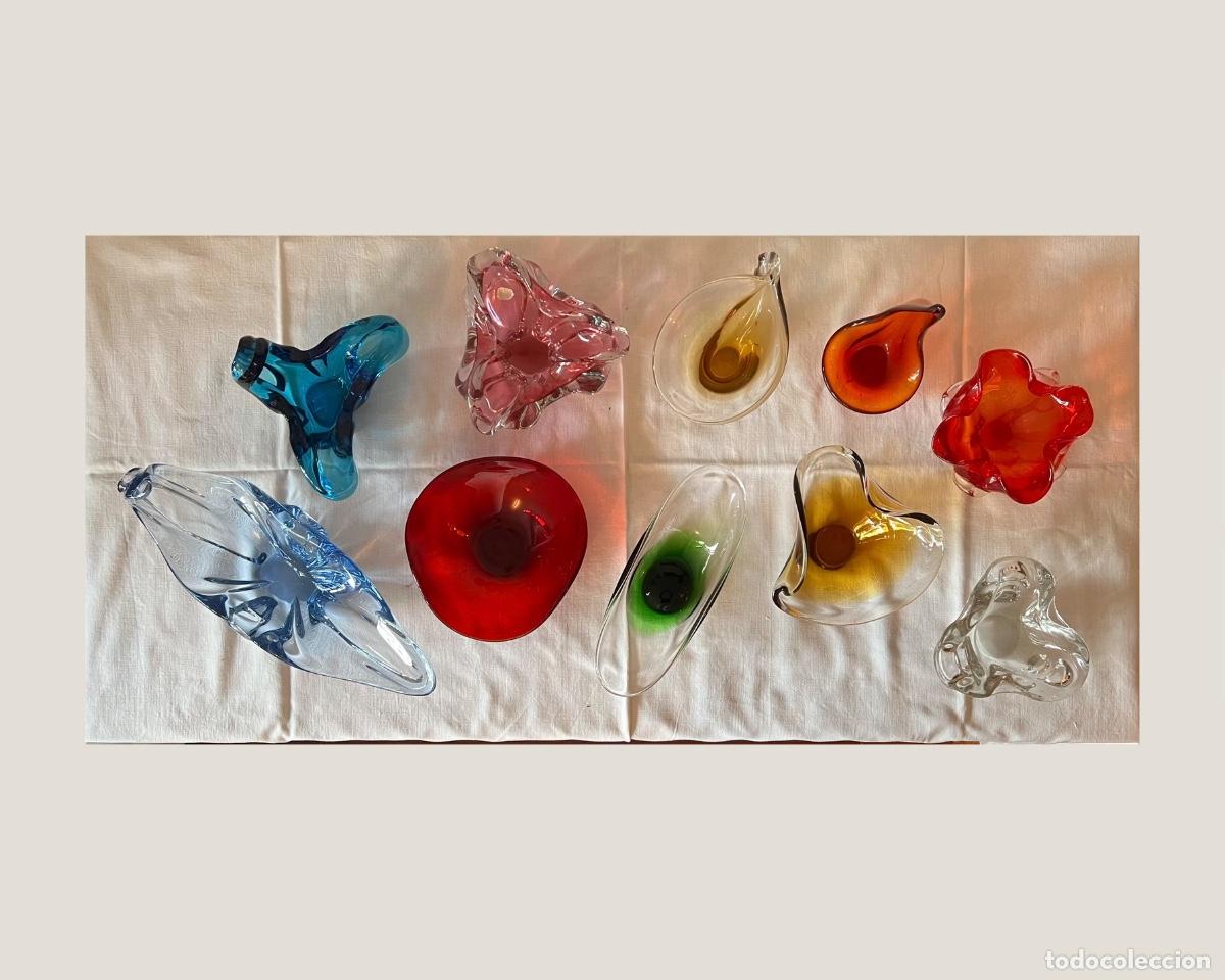 Antiques: Lote 11 Piezas Vidrio Art&iacute;stico - Chřibsk&aacute; Glassworks (Josef Hospodka), Murano y Cristal de Bohemia