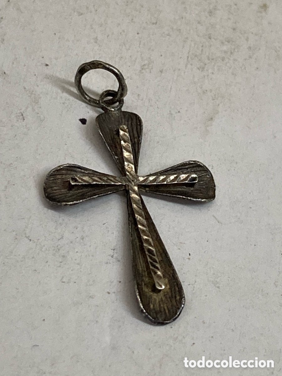 Oggetti Antichi: Cruz de plata religiosa CC668