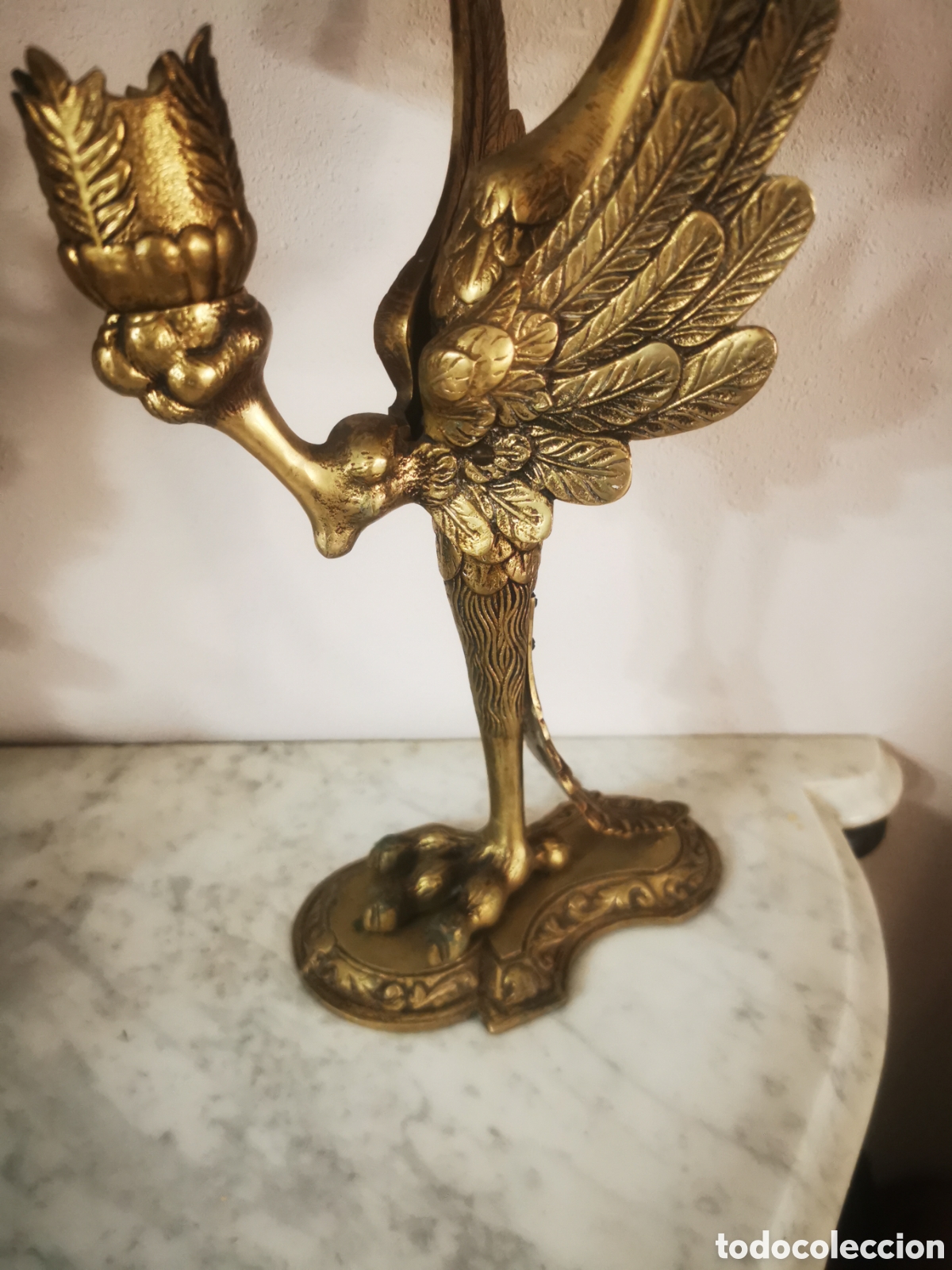 Antig&uuml;edades: Lampara de sobremesa circa 1940 bronce 52cm - Foto 5
