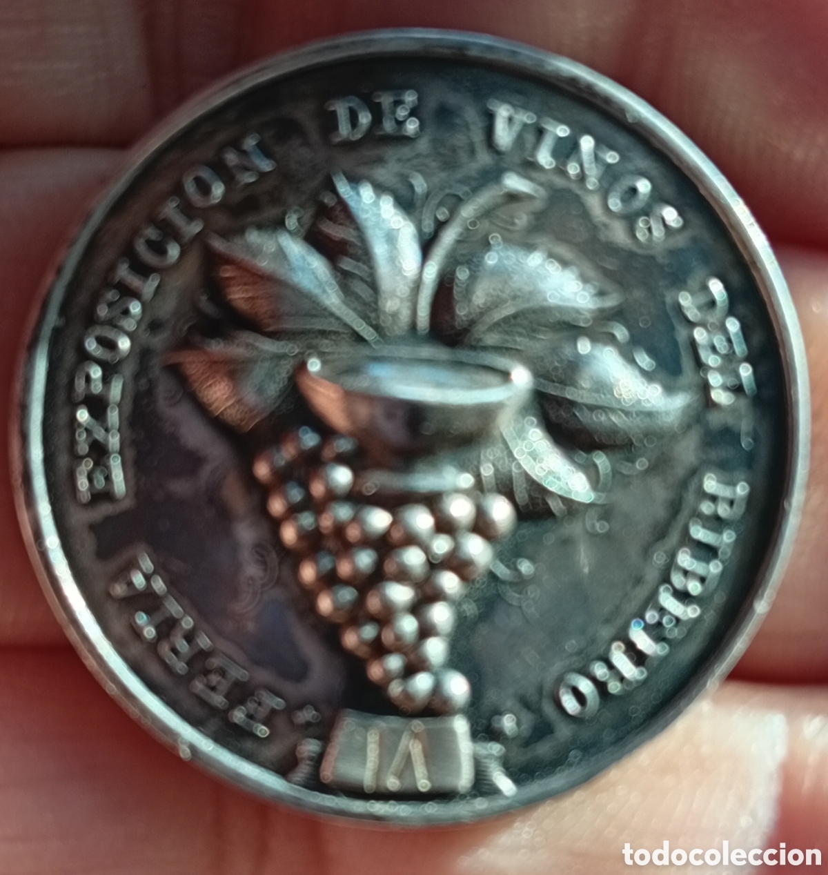 Antig&uuml;edades: Medalla Ribadavia feria exposici&oacute;n do vi&ntilde;o do Ribeiro (Orense) plata