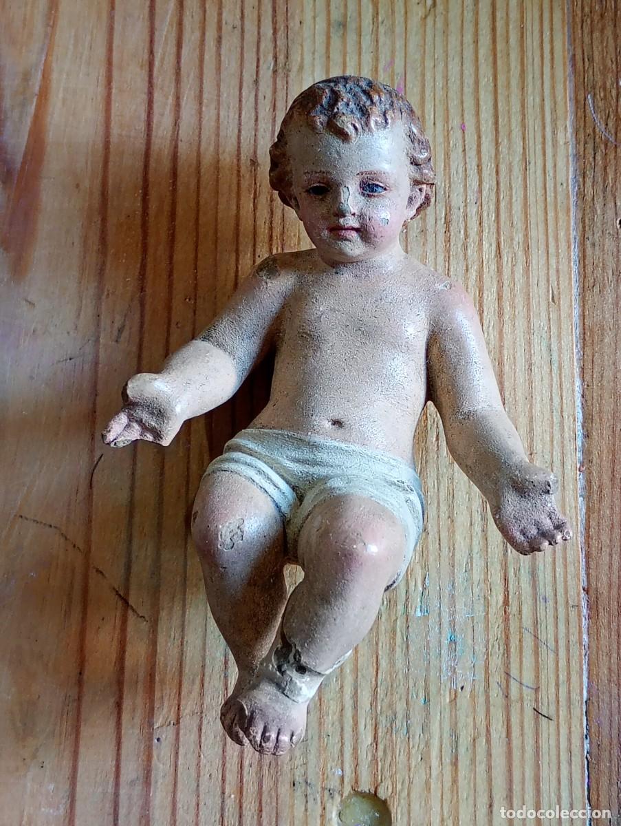 Antiques: Ni&ntilde;o Jes&uacute;s. Ojos de cristal. 11 cm altura