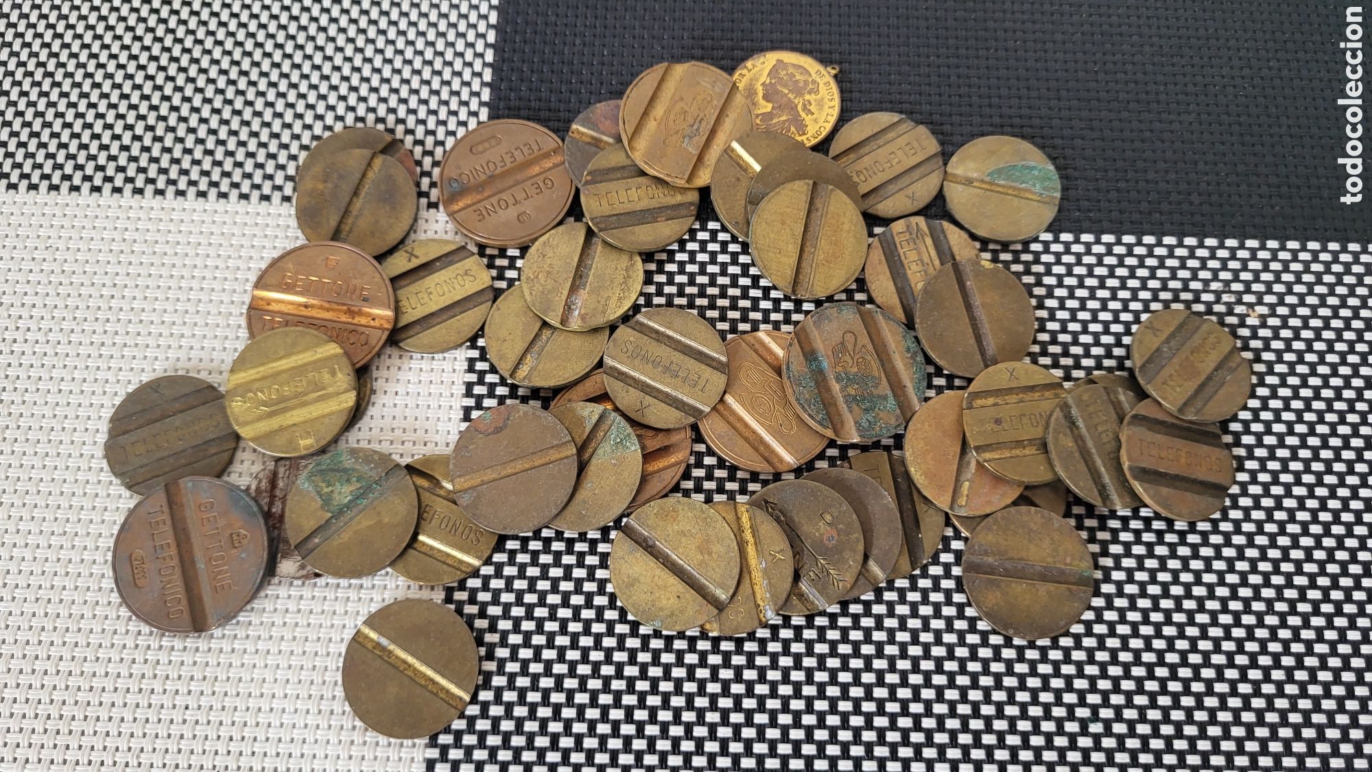 Antiques: Lote de jetones Tel&eacute;fonos