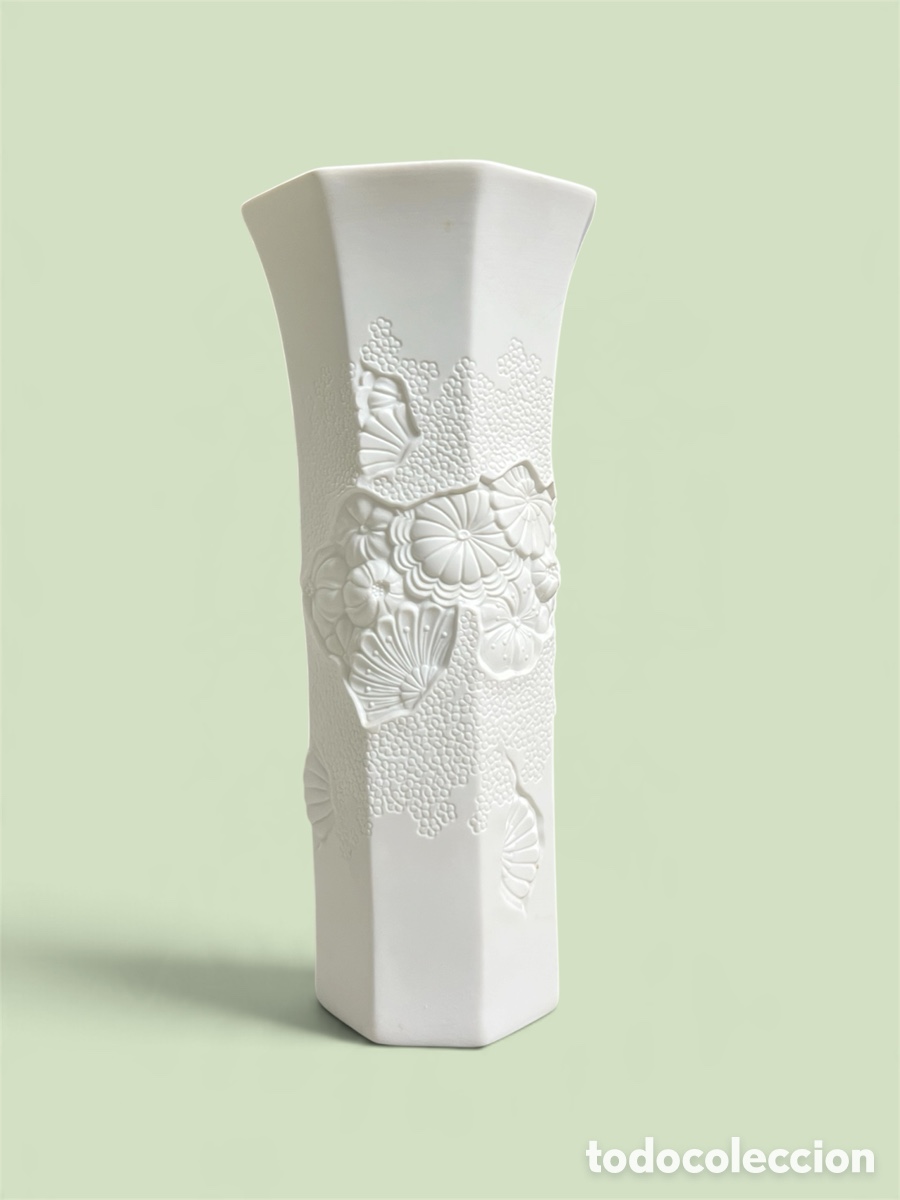 Antiques: Jarr&oacute;n vintage porcelana biscuit blanca AK Kaiser Germany - Dise&ntilde;o Manfred Frey - A&ntilde;os 70