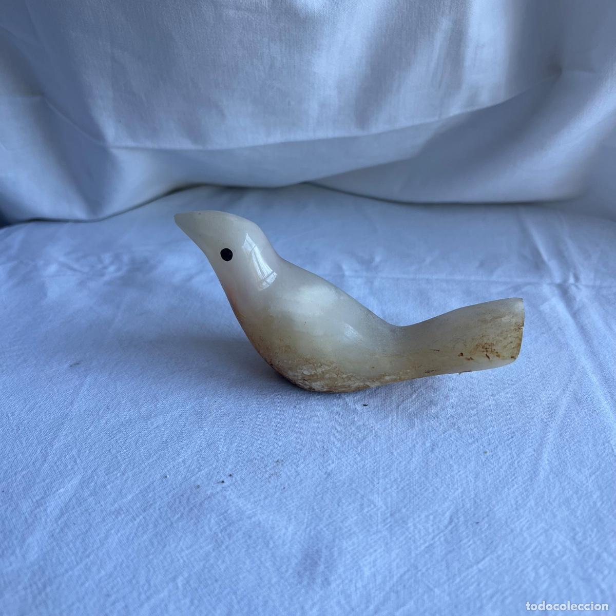 Antig&uuml;edades: Escultura Estilizada de Ave / P&aacute;jaro en Alabastro/Piedra Natural Tallada y Pulida - S. XX
