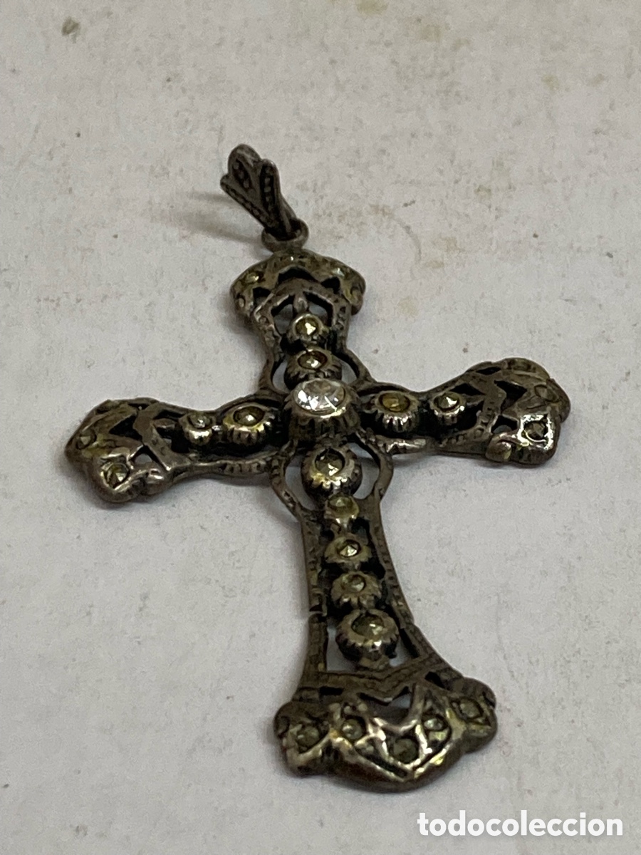 Antiquit&eacute;s: Cruz de plata religiosa C668