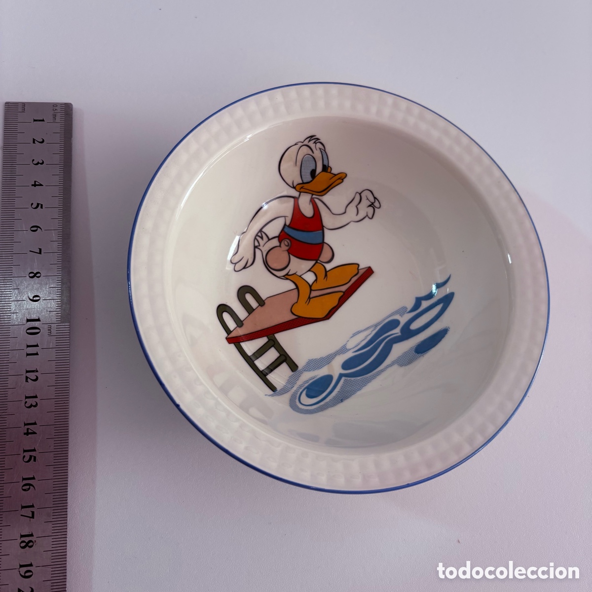 Antig&uuml;edades: bol cuenco tazon de Porcelana Pontesa Spain pato donald Walt Disney