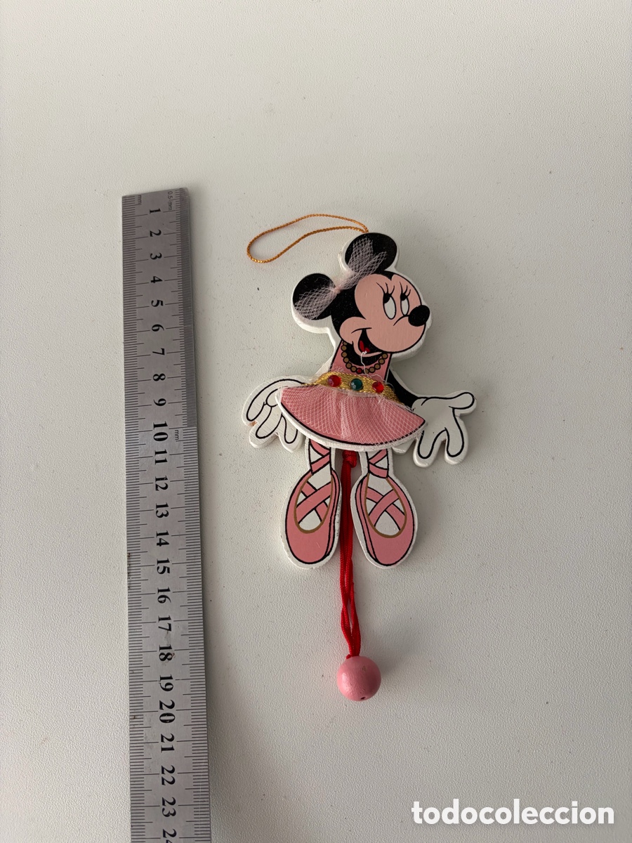 Antiques: minnie mouse bailarina disney adorno navidad madera m&oacute;vil cuerda kurt adler vintage a&ntilde;os 80