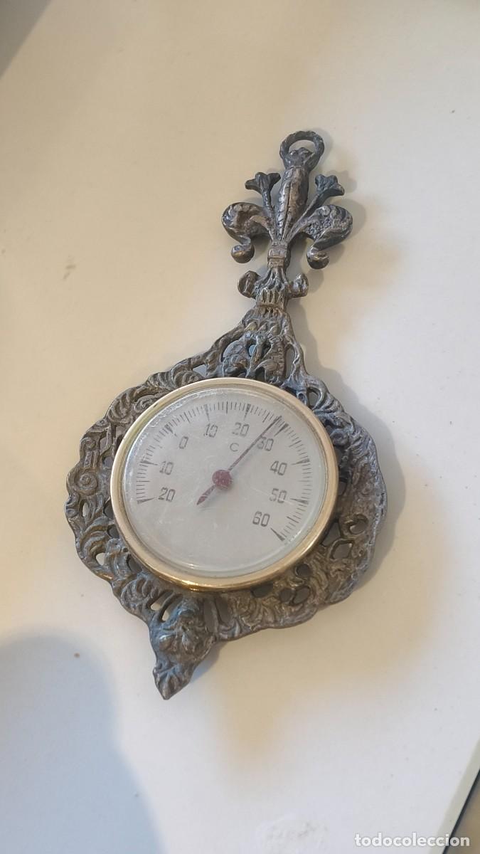 Antig&uuml;edades: Thermom&egrave;tre metal argent&eacute; d &eacute;poque 1930 fonctionne