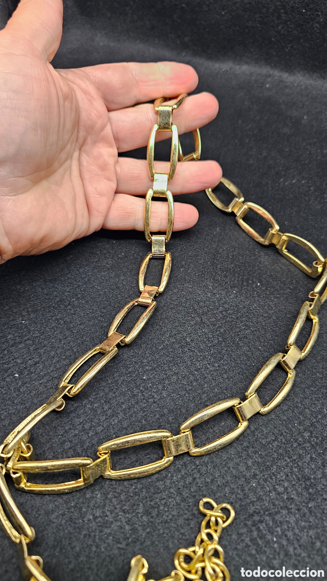 Antig&uuml;edades: Cintur&oacute;n de eslabones de metal dorado - Foto 3