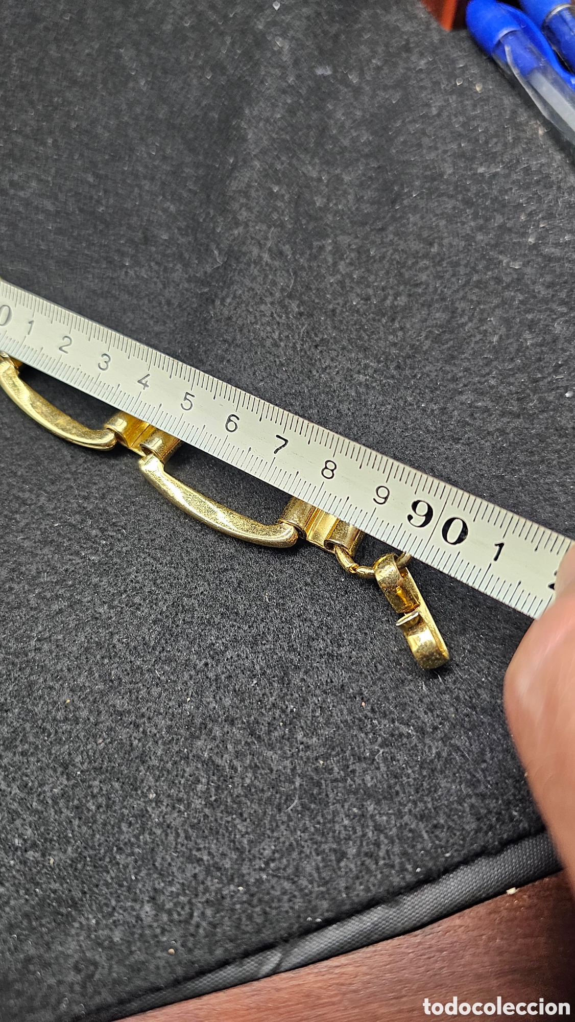 Antig&uuml;edades: Cintur&oacute;n de eslabones de metal dorado - Foto 4