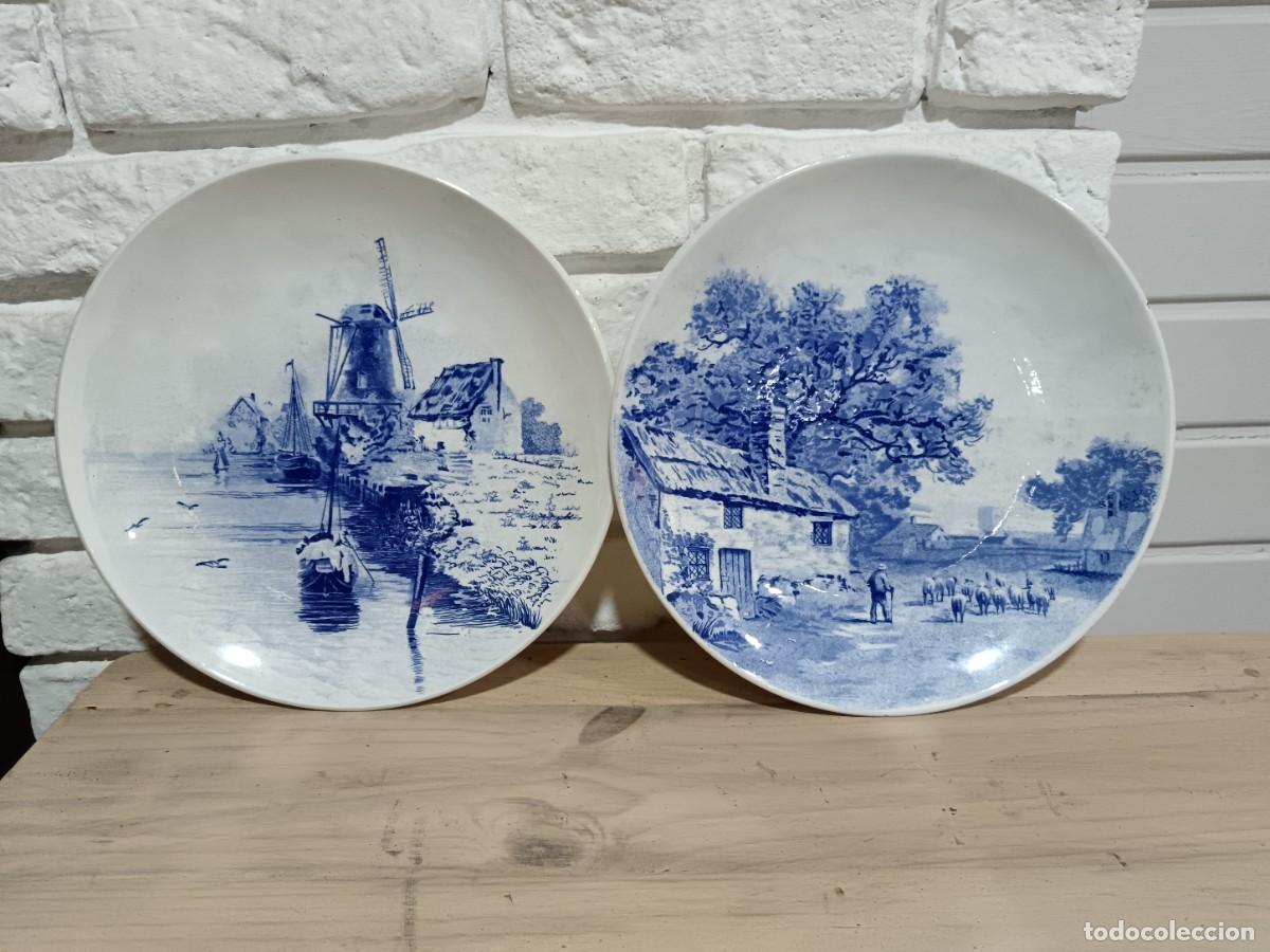 Antiguidades: P&Agrave;REJA DE PLATOS DECORATIVOS HOLANDESES