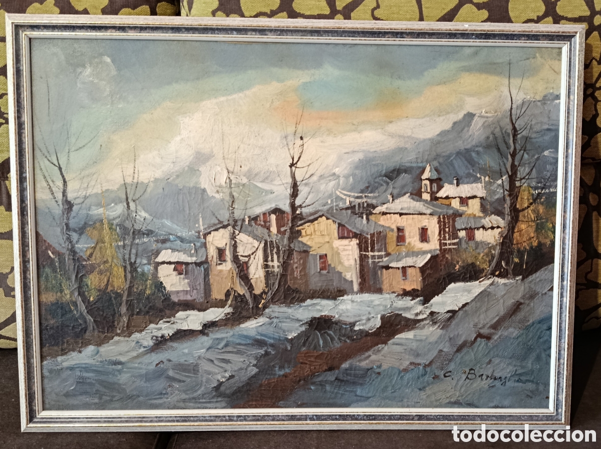 Antiquit&eacute;s: &Oacute;leo sobre lienzo - Paesaggio Alpino