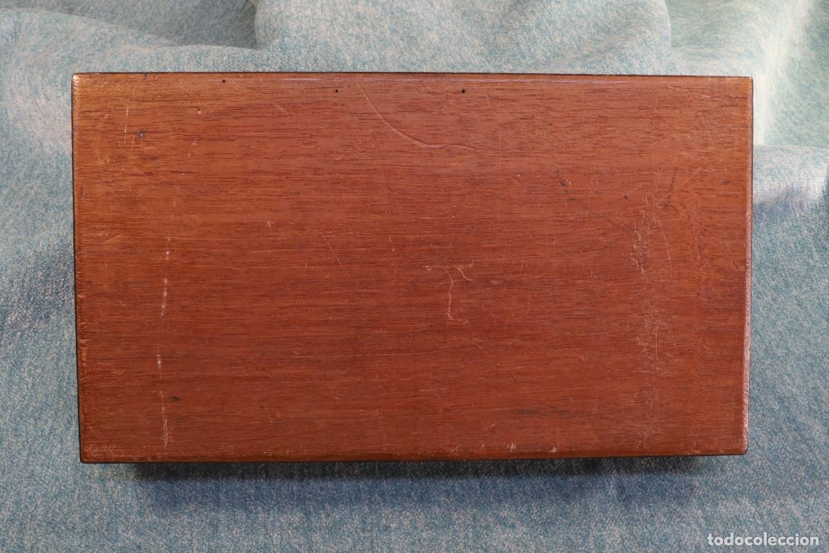 Antig&uuml;edades: Caja rectangular de madera para compases. Doble piso. Rectangular wooden box for compasses. - Foto 6