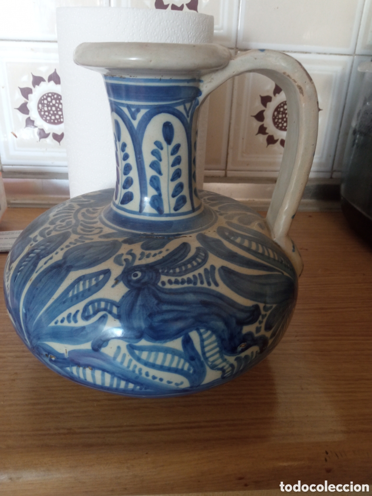 Antig&uuml;edades: Antigua pieza de cer&aacute;mica de Talavera, Ruiz de Luna de 21 cm de altura