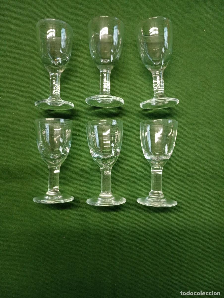 Oggetti Antichi: 6 copitas de chupito, de cristal. Vintage.
