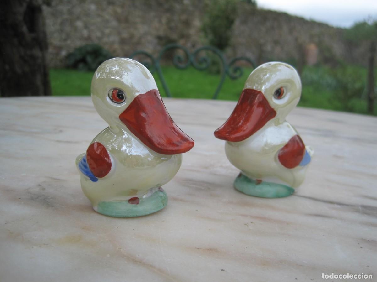 Antig&uuml;edades: SALERO Y PIMENTERO DE PORCELANA - PATOS - A&Ntilde;OS 50