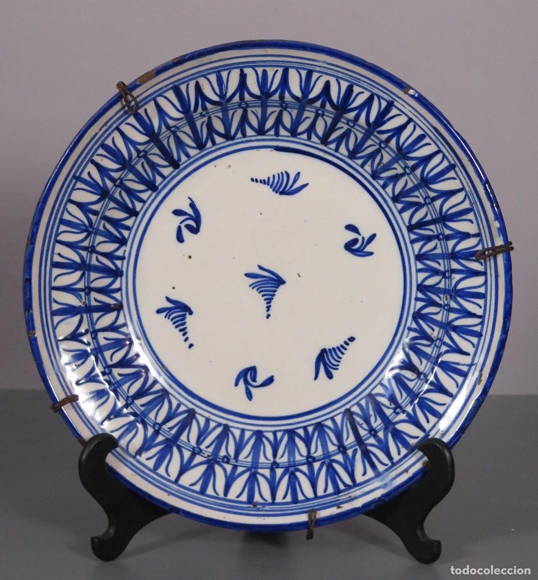 Oggetti Antichi: PLATO. MANISES. FIRMADO. AZUL. SIGLO XIX