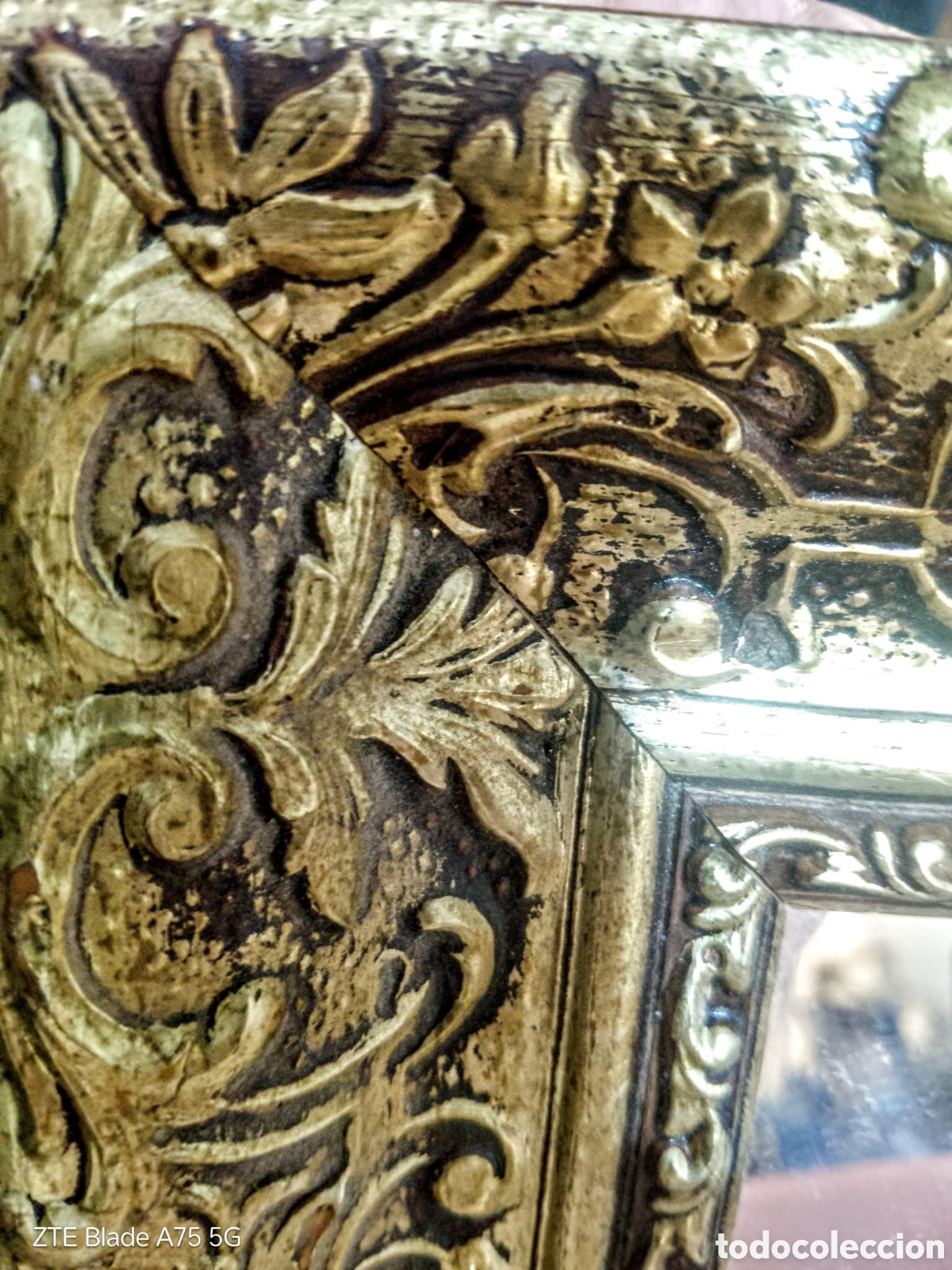 Antig&uuml;edades: Precioso espejo de pan de oro. - Foto 2