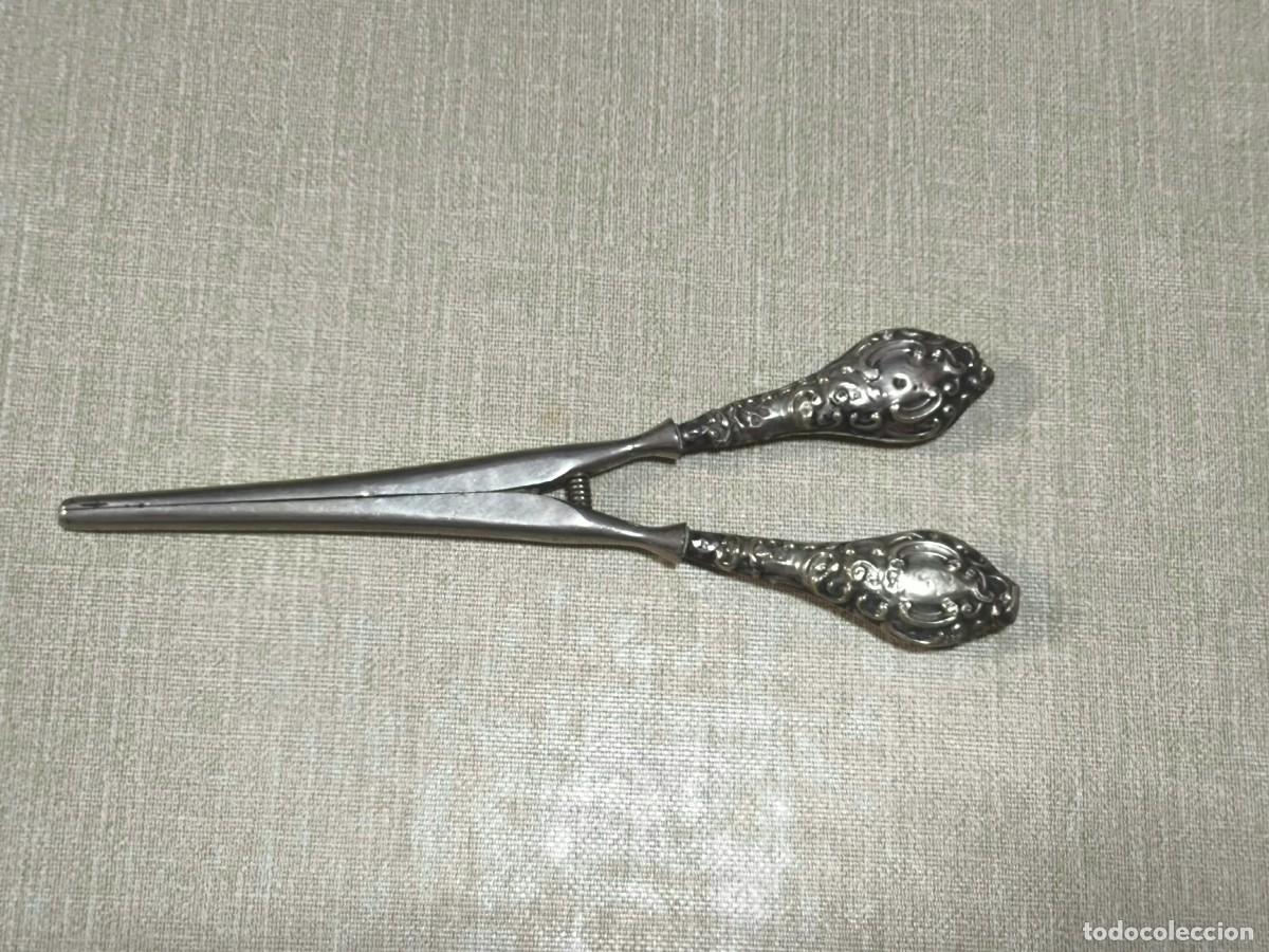 Antiguidades: Antiguas Pinzas Tenacillas Rizador Pelo Tocador Plata Sterling 925 Birmingham Inglesas S. XIX-XX