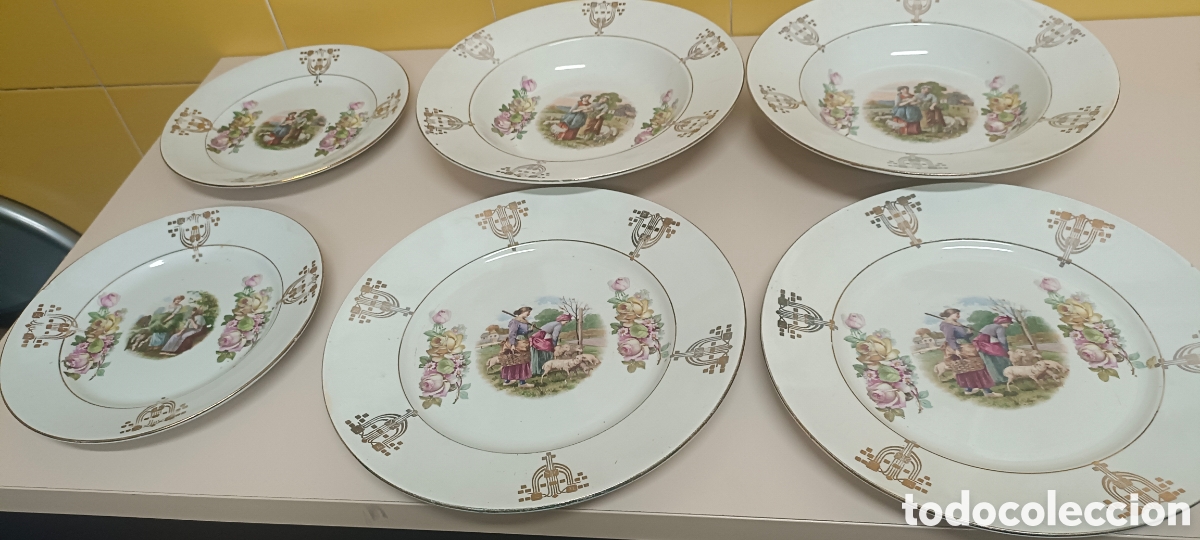 Antiquit&auml;ten: Lote platos porcelana china opaca