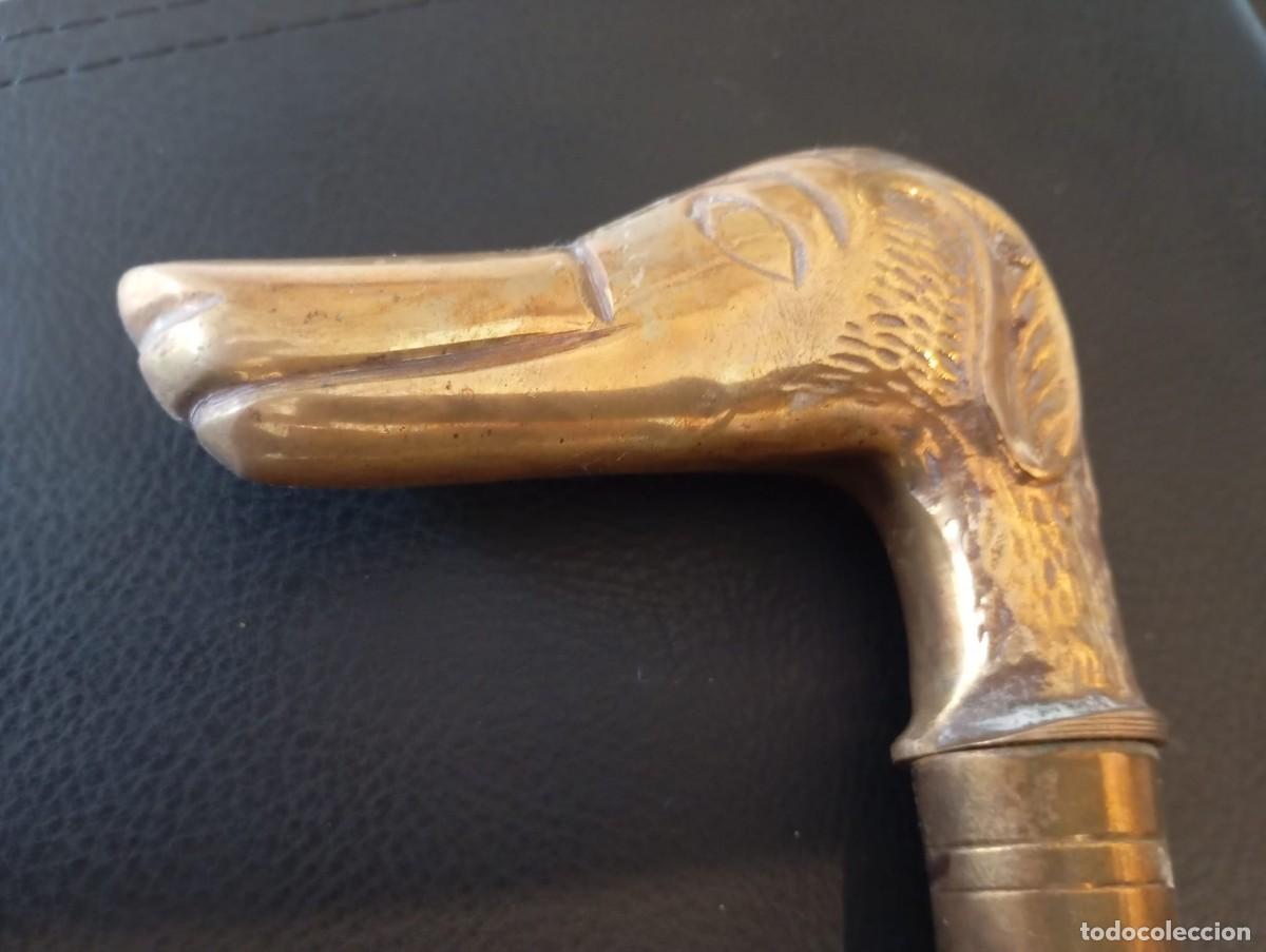 Antig&uuml;edades: Fant&aacute;stico bast&oacute;n cabeza perro en bronce - Foto 4