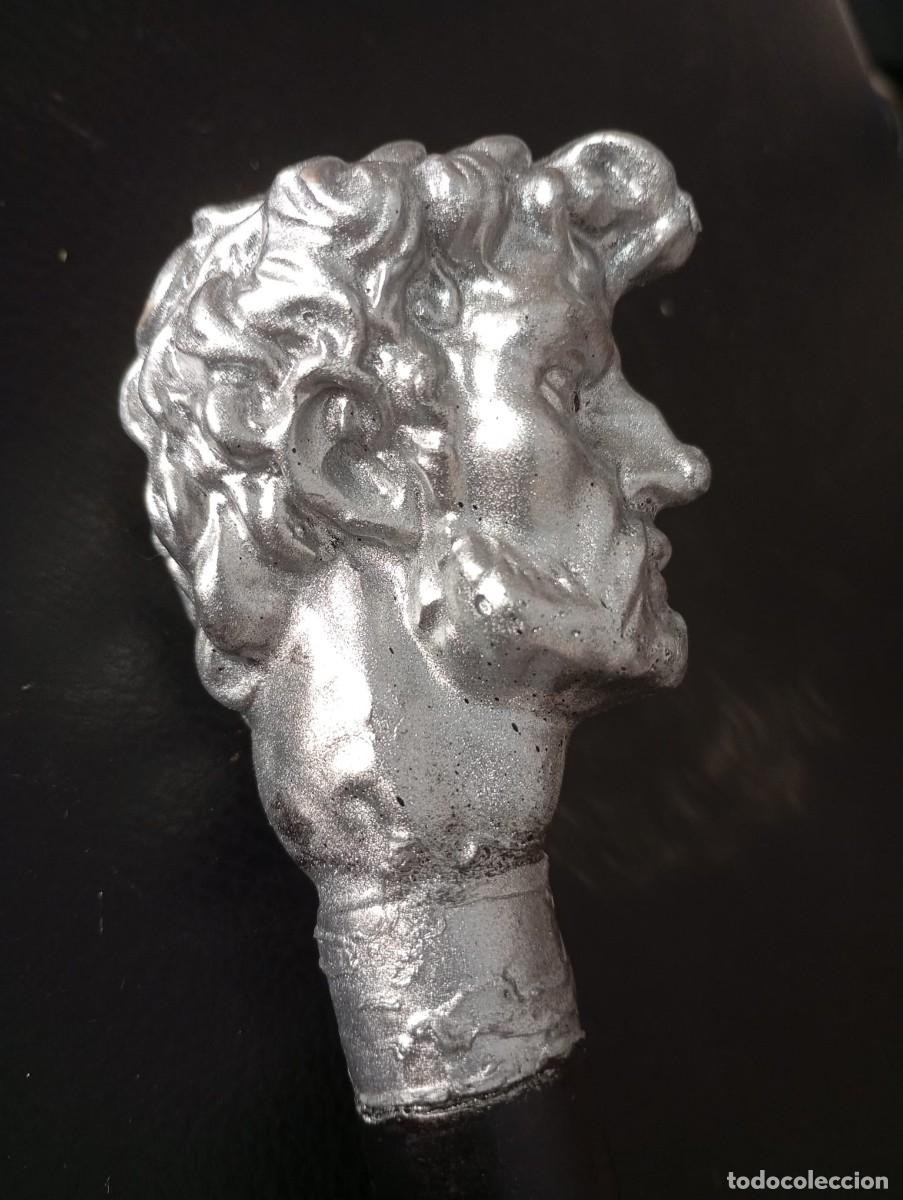 Antig&uuml;edades: Bast&oacute;n Abraham Lincoln Busto Plateado - Foto 2
