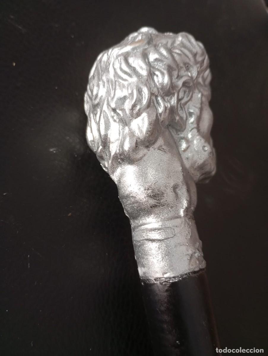 Antig&uuml;edades: Bast&oacute;n Abraham Lincoln Busto Plateado - Foto 3