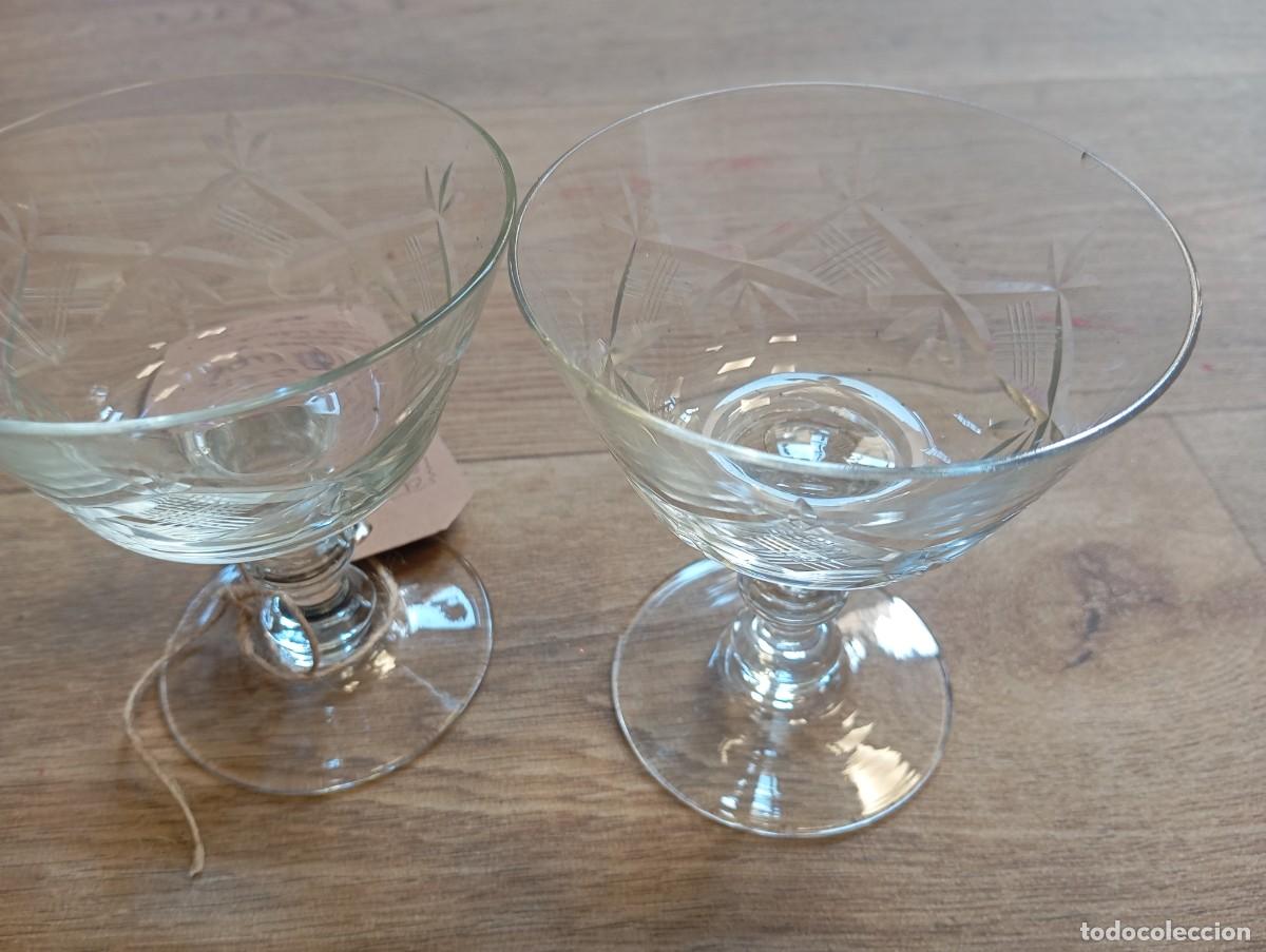 Oggetti Antichi: 2 copas de cristal estilo vintage