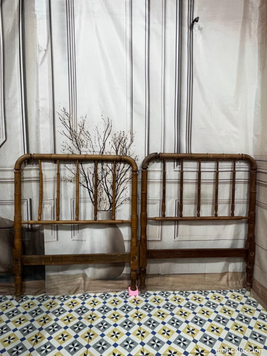 Oggetti Antichi: Cabeceros de Cama Antiguos de Madera Torneada