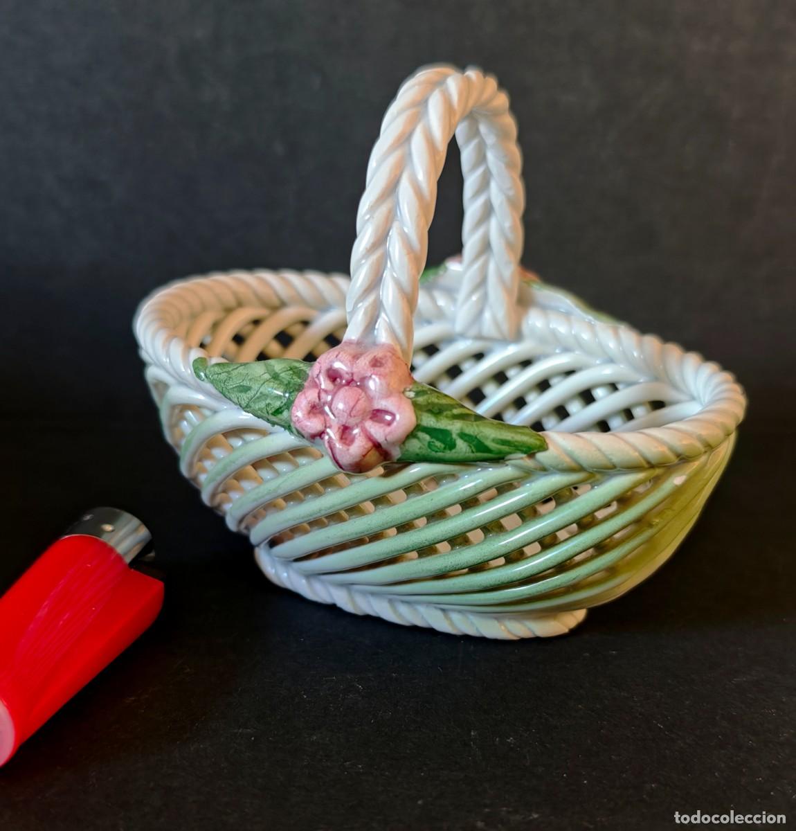Antiguidades: CESTA DE CERAMICA - ESTILO CORDONES