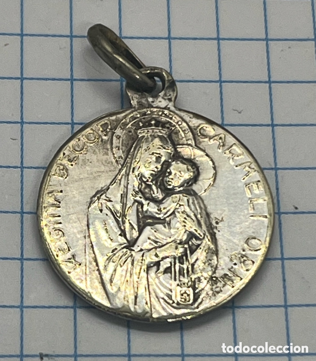 Antiquit&auml;ten: ANTIGUA MEDALLA DE PLATA VIRGEN DEL CARMEN Y SAGRADO CORAZ&Oacute;N