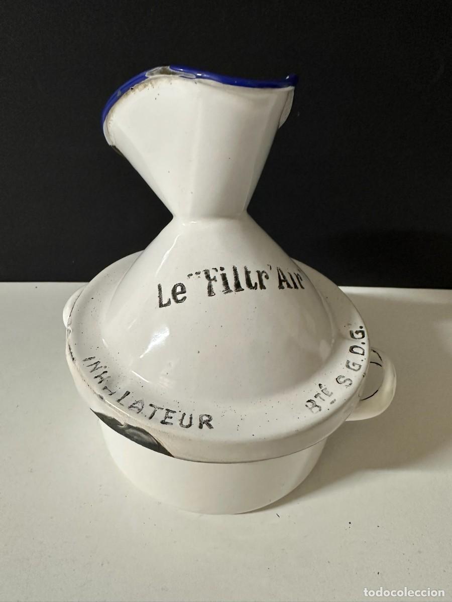 Antig&uuml;edades: Inhalador de vapor antiguo esmaltado 18 cm