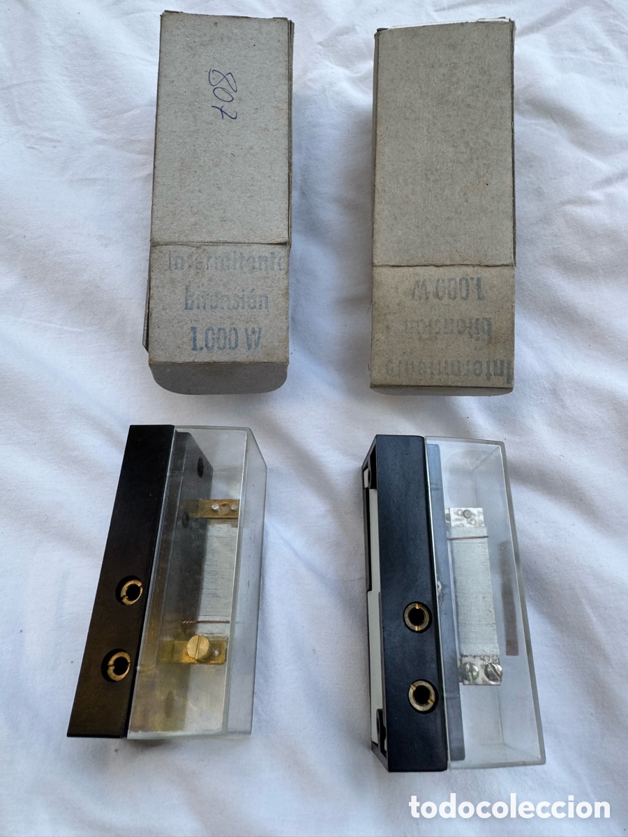 Antig&uuml;edades: 2 INTERMITENTES BITENSI&Oacute;N 1000W &ndash; CAJAS E INSTRUCCIONES &ndash; A&Ntilde;OS 50/60