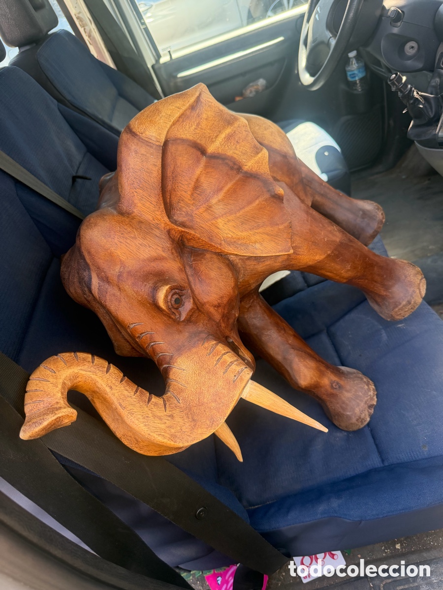 Antiquit&auml;ten: Escultura de elefante de madera