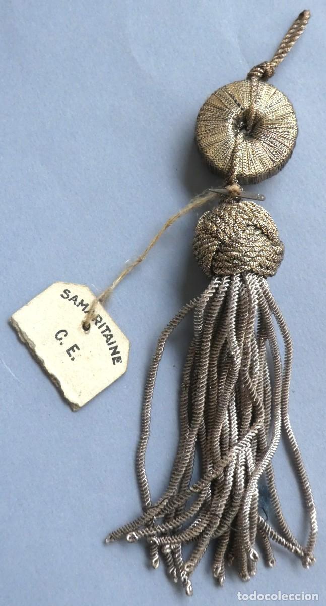 Antiques: ANTIGUA PIEZA RELIGIOSA REALIZADA CON HILO METALICO PLATA PPIO.S.XX