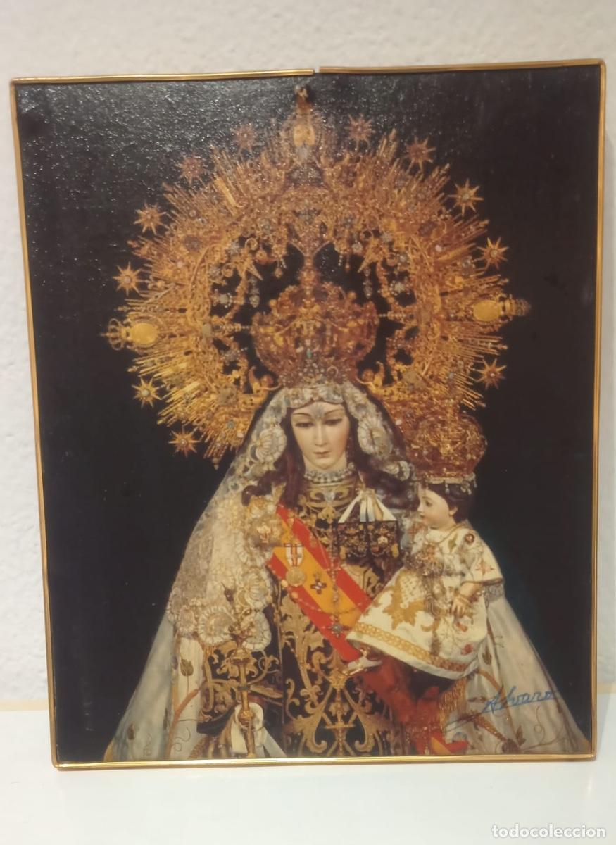 Antiquit&auml;ten: Fotograf&iacute;a de la Virgen del Carmen de Jerez sobre lienzo