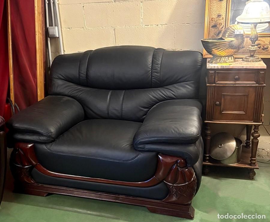 Antig&uuml;edades: Sill&oacute;n Negro de Madera Vista - Foto 2