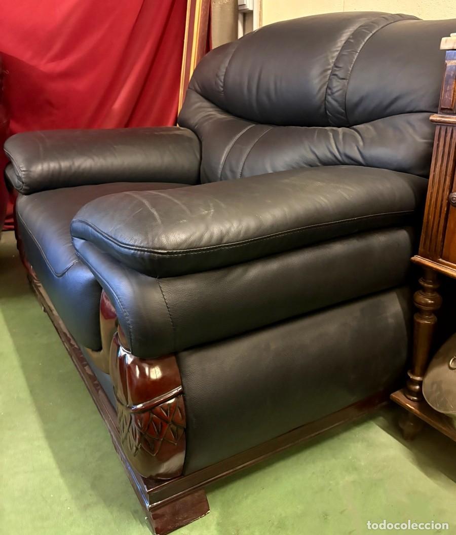 Antig&uuml;edades: Sill&oacute;n Negro de Madera Vista - Foto 4