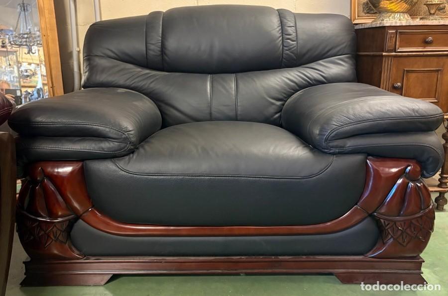 Antig&uuml;edades: Sill&oacute;n Negro de Madera Vista - Foto 5