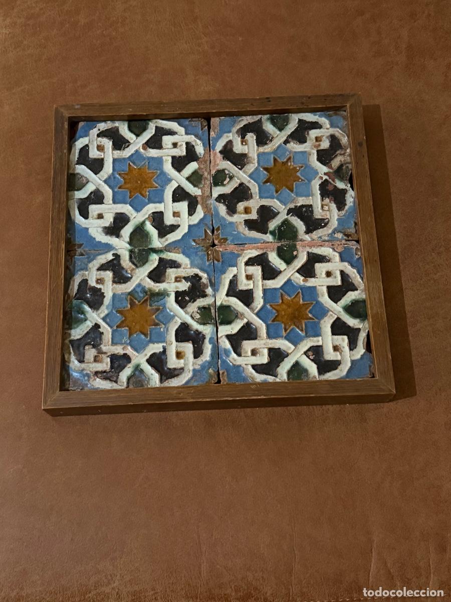 Antiques: IMPORTANTE PANEL DE 4 AZULEJOS DE ARISTA SIGLO XVI ARTE HISPANO-MORISCO