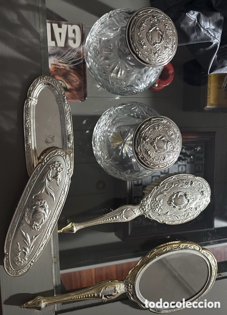 Antig&uuml;edades: JUEGO DE TOCADOR COMPLETO EN PLATA. CON MARCAJES 925
