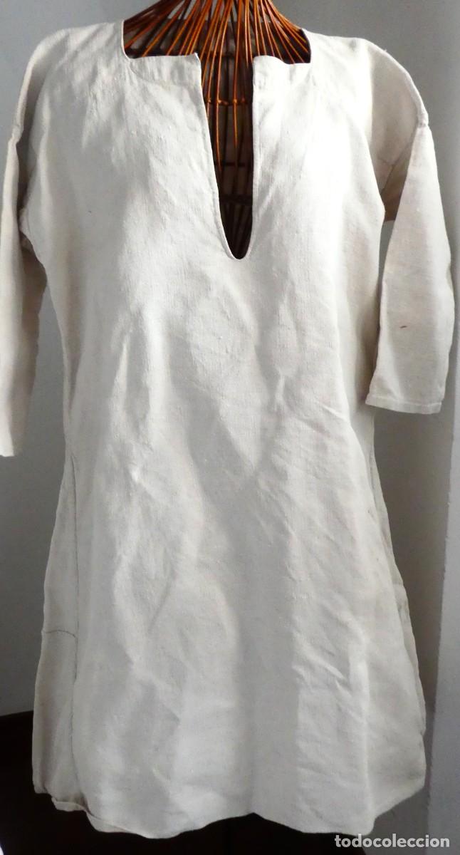 Antiques: ANTIGUO CAMISA DE LINO GRUESO DE TELAR S.XIX