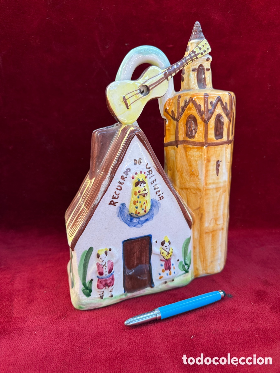 Antiques: Antiguo botijo-Cantir de ceramica Manises,Valencia!